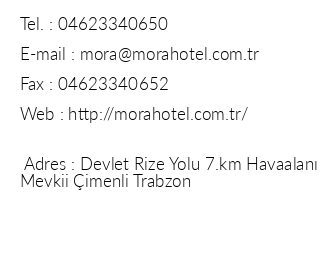 Mora Hotel iletiim bilgileri